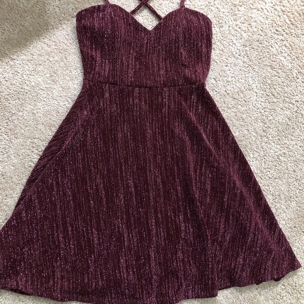 Charlotte Russe maroon sparkle dress